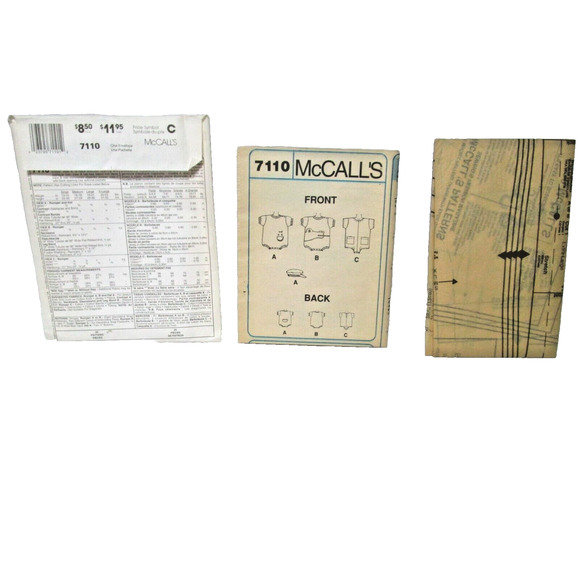 McCall’s Sewing Pattern 7110, Little Me, Infant Summer Rompers and Hat, Uncut - Picture 2 of 2